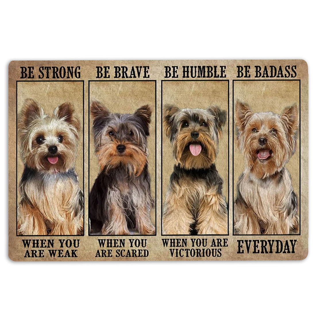 Ohaprints-Doormat-Outdoor-Indoor-Be-Strong-Brave-Humble-Yorkshire-Terrier-Gifts-For-Dog-Lovers-Rubber-Door-Mat-1332-18'' x 30''