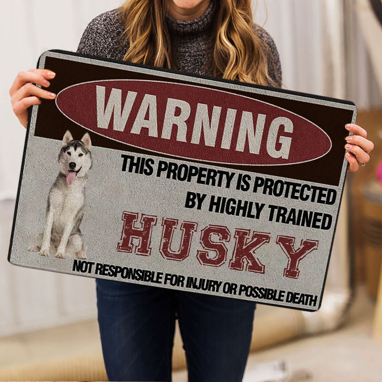 Ohaprints-Doormat-Outdoor-Indoor-Warning-This-Property-Is-Protected-By-A-Highly-Trained-Husky-Dog-Rubber-Door-Mat-1347-