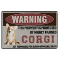 Ohaprints-Doormat-Outdoor-Indoor-Warning-This-Property-Is-Protected-By-A-Highly-Trained-Corgi-Dog-Rubber-Door-Mat-1351-18'' x 30''