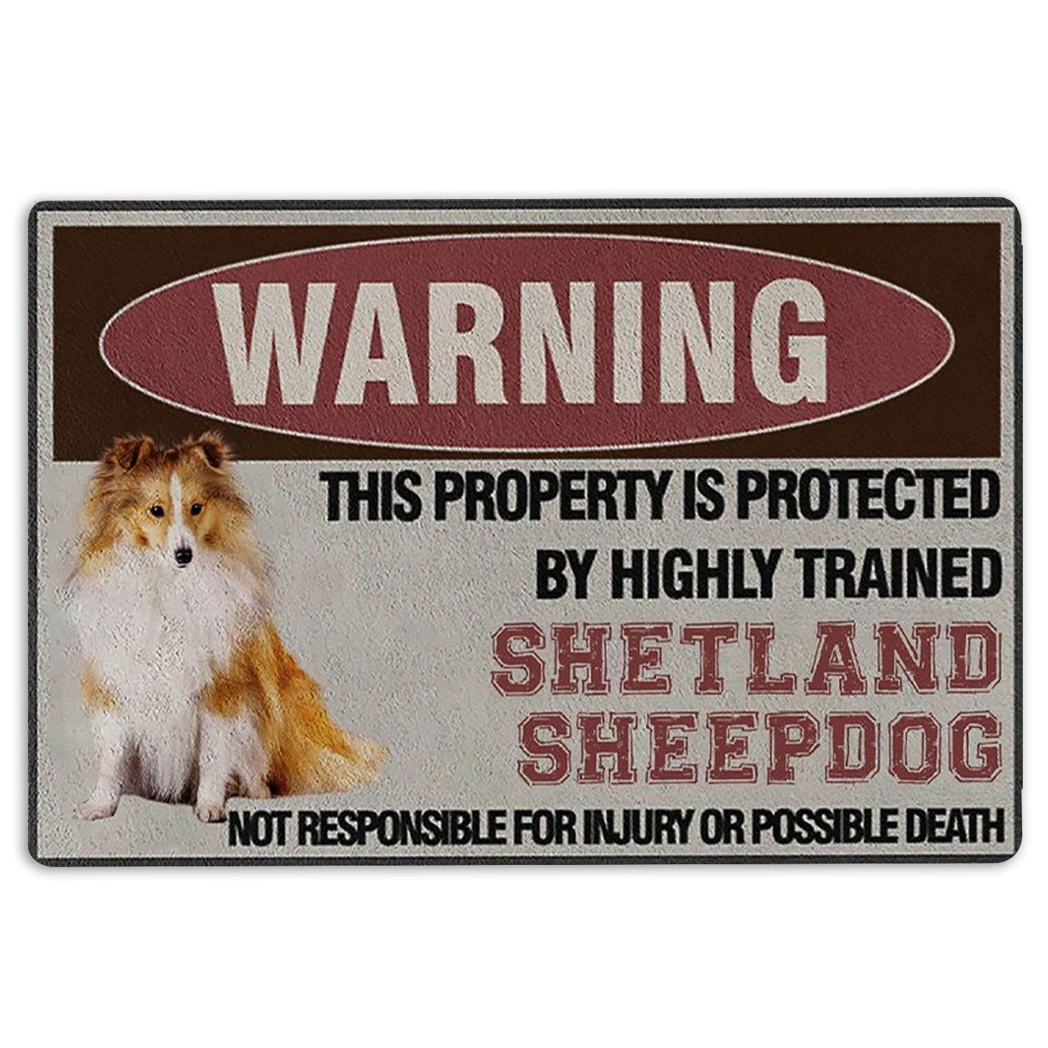 Ohaprints-Doormat-Outdoor-Indoor-Protected-By-A-Highly-Trained-Shetland-Sheepdog-Sheltie-Rubber-Door-Mat-1355-18'' x 30''