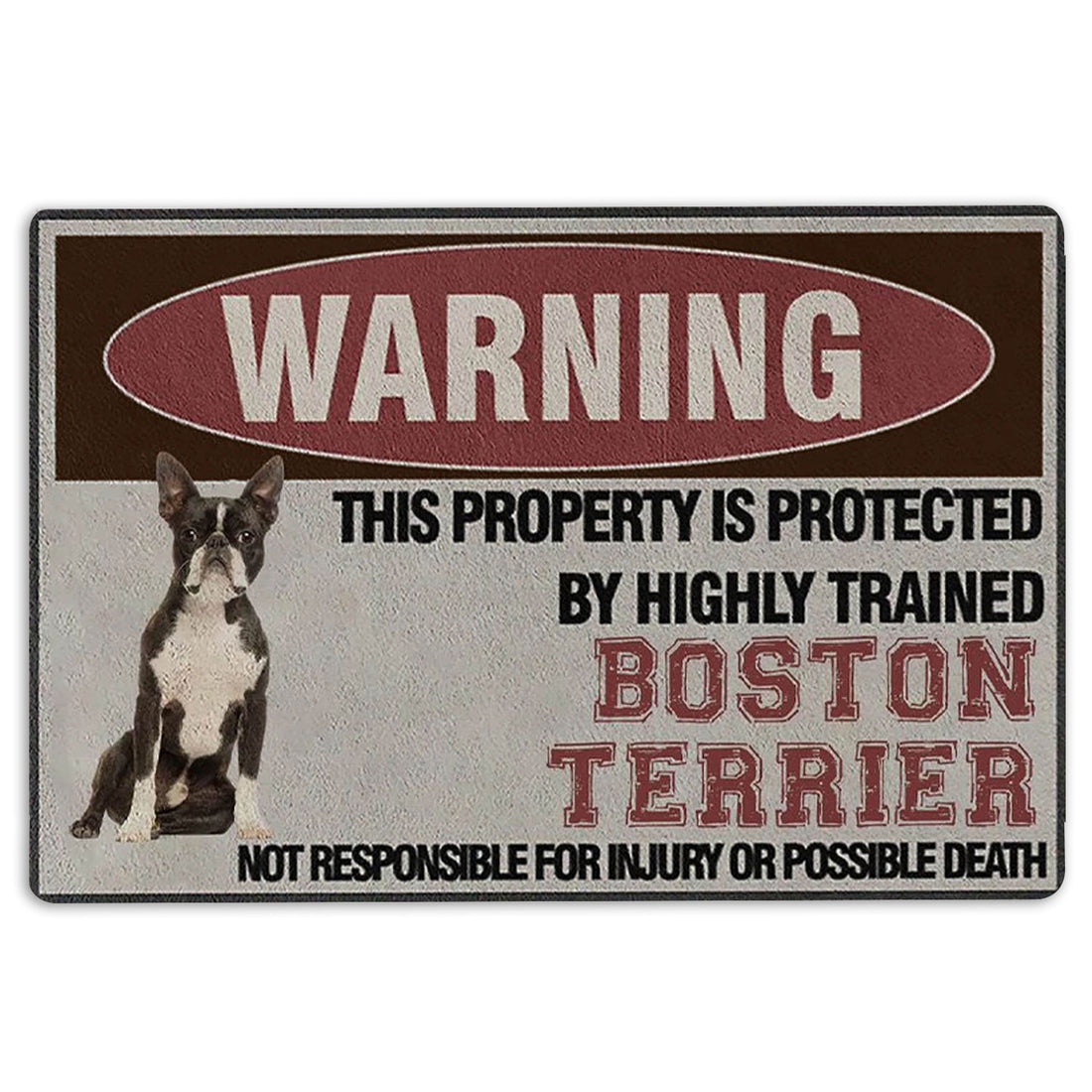 Ohaprints-Doormat-Outdoor-Indoor-This-Property-Is-Protected-By-A-Highly-Trained-Boston-Terrier-Rubber-Door-Mat-1363-18'' x 30''