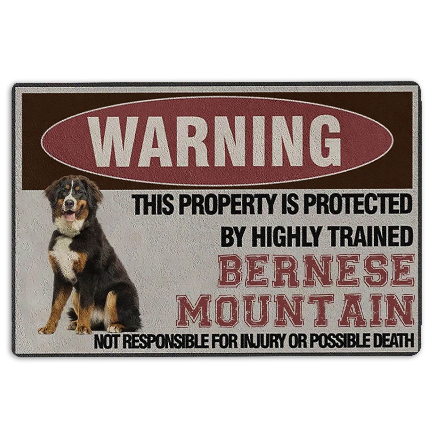 Ohaprints-Doormat-Outdoor-Indoor-This-Property-Is-Protected-By-A-Highly-Trained-Bernese-Mountain-Rubber-Door-Mat-1366-18'' x 30''