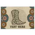 Ohaprints-Doormat-Outdoor-Indoor-Horse-Cowboy-Cowgirl-Hat-Boots-Mandala-Custom-Personalized-Name-Rubber-Door-Mat-602-18'' x 30''