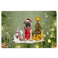 Ohaprints-Doormat-Outdoor-Indoor-Pug-Dog-Merry-Christmas-Snow-Christmas-Tree-Xmas-Holidays-Rubber-Door-Mat-1436-18'' x 30''