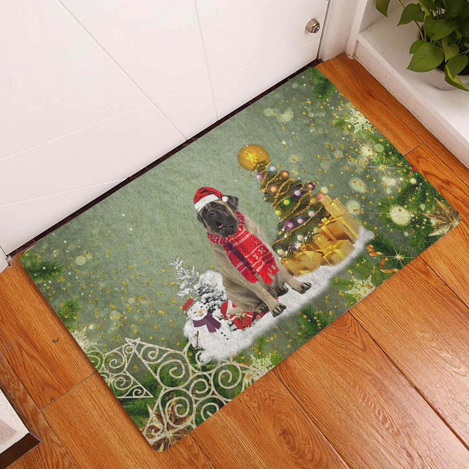 Ohaprints-Doormat-Outdoor-Indoor-English-Mastiff-Merry-Christmas-Snow-Christmas-Tree-Xmas-Holiday-Rubber-Door-Mat-1438-