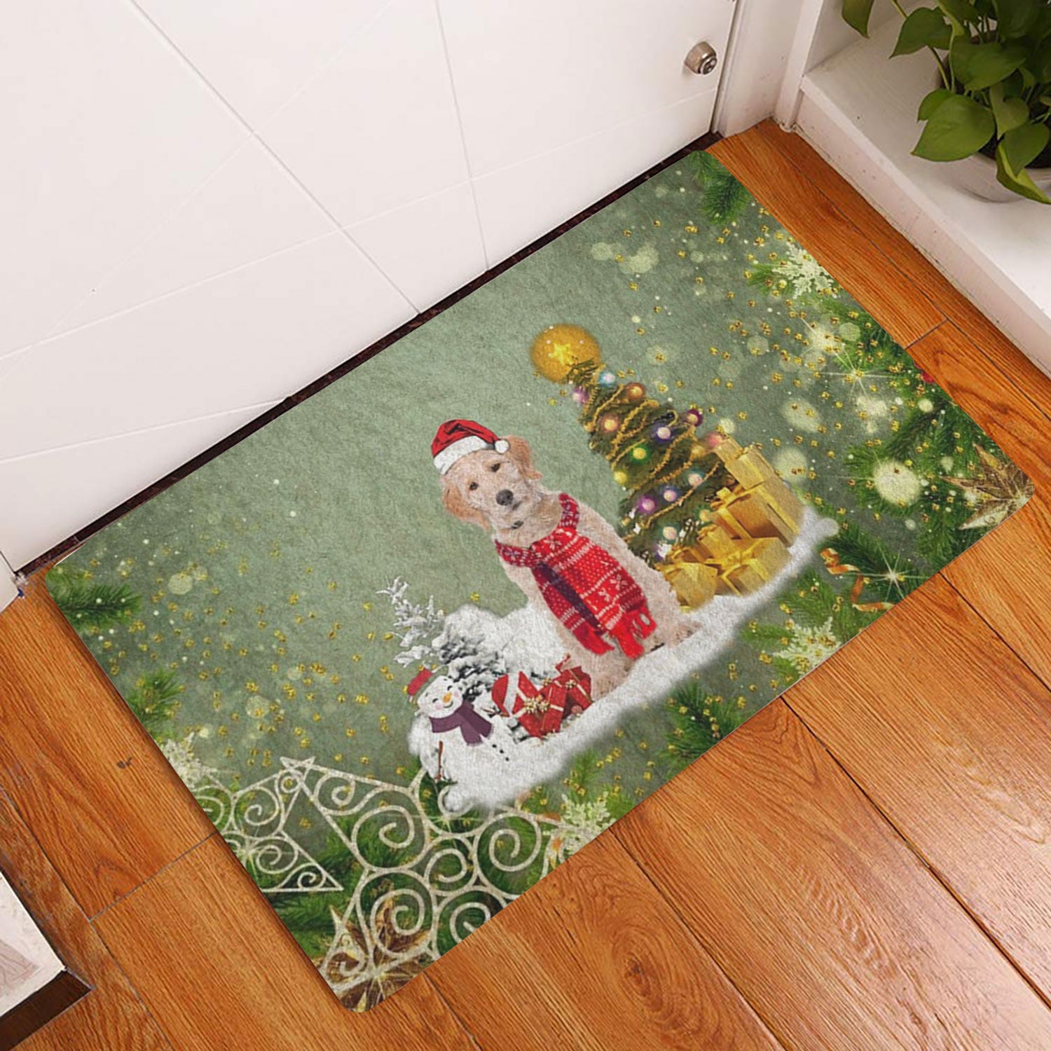 Ohaprints-Doormat-Outdoor-Indoor-Labradoodle-Dog-Merry-Christmas-Snow-Christmas-Tree-Xmas-Holiday-Rubber-Door-Mat-1440-