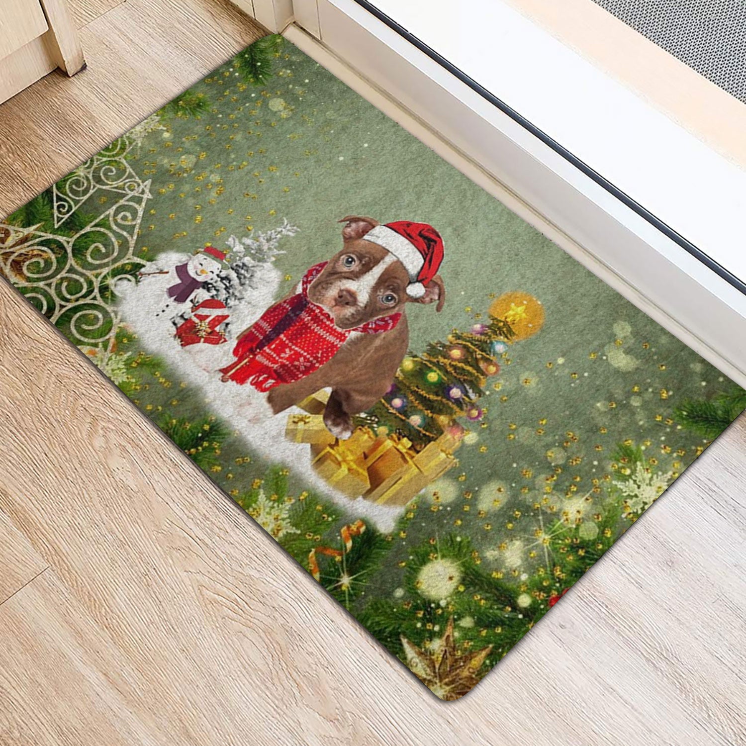 Ohaprints-Doormat-Outdoor-Indoor-Boston-Terrier-Merry-Christmas-Snow-Christmas-Tree-Xmas-Holiday-Rubber-Door-Mat-1451-