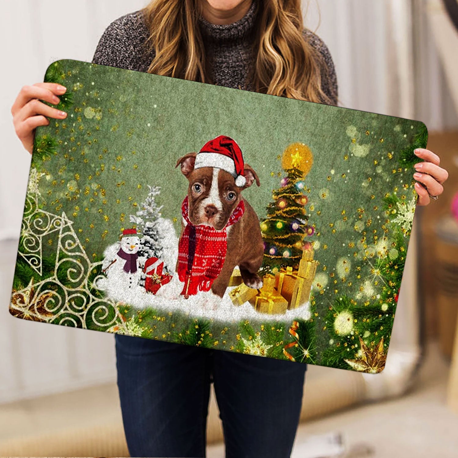 Ohaprints-Doormat-Outdoor-Indoor-Boston-Terrier-Merry-Christmas-Snow-Christmas-Tree-Xmas-Holiday-Rubber-Door-Mat-1451-