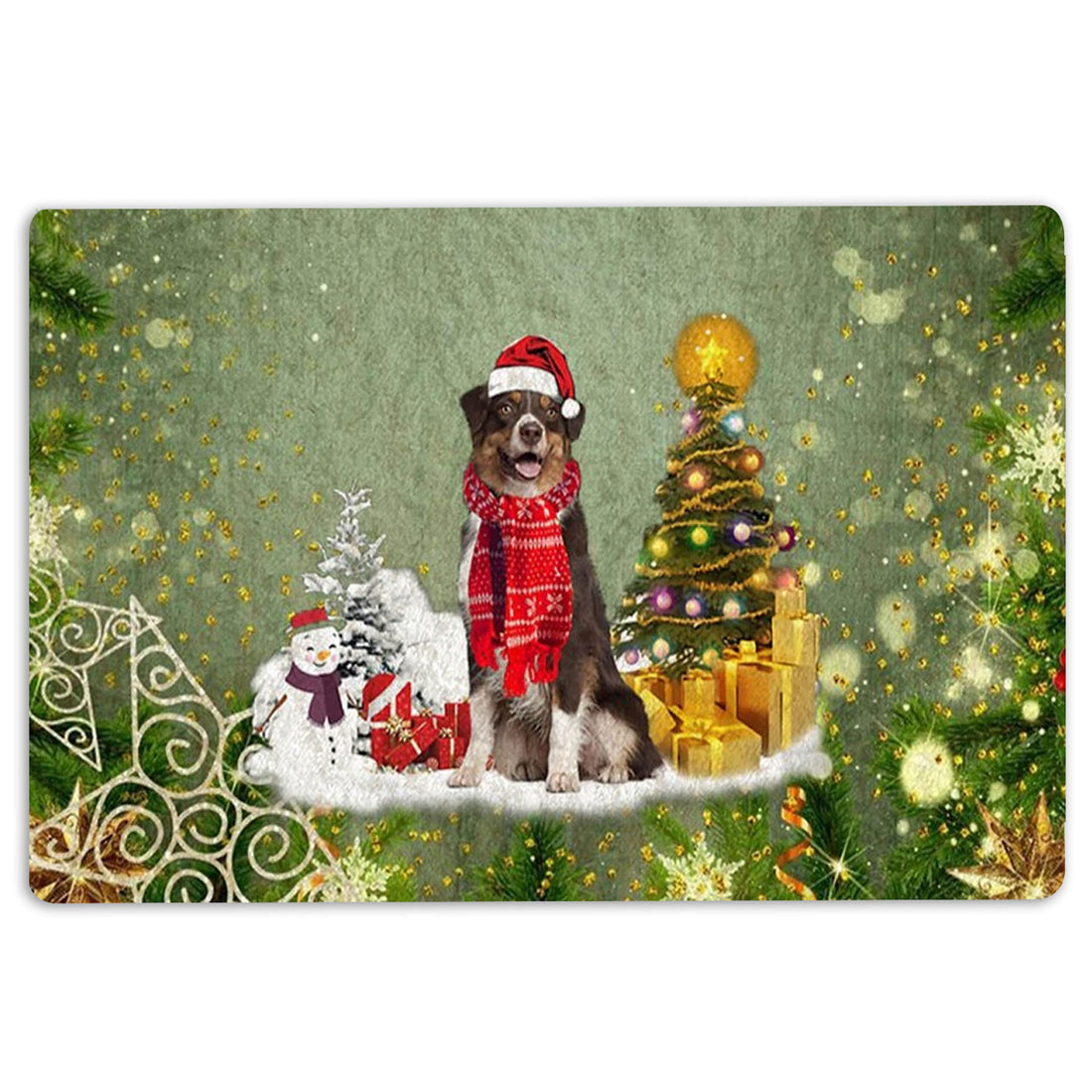 Ohaprints-Doormat-Outdoor-Indoor-Australian-Shepherd-Merry-Christmas-Snow-Christmas-Tree-Xmas-Rubber-Door-Mat-1456-18'' x 30''