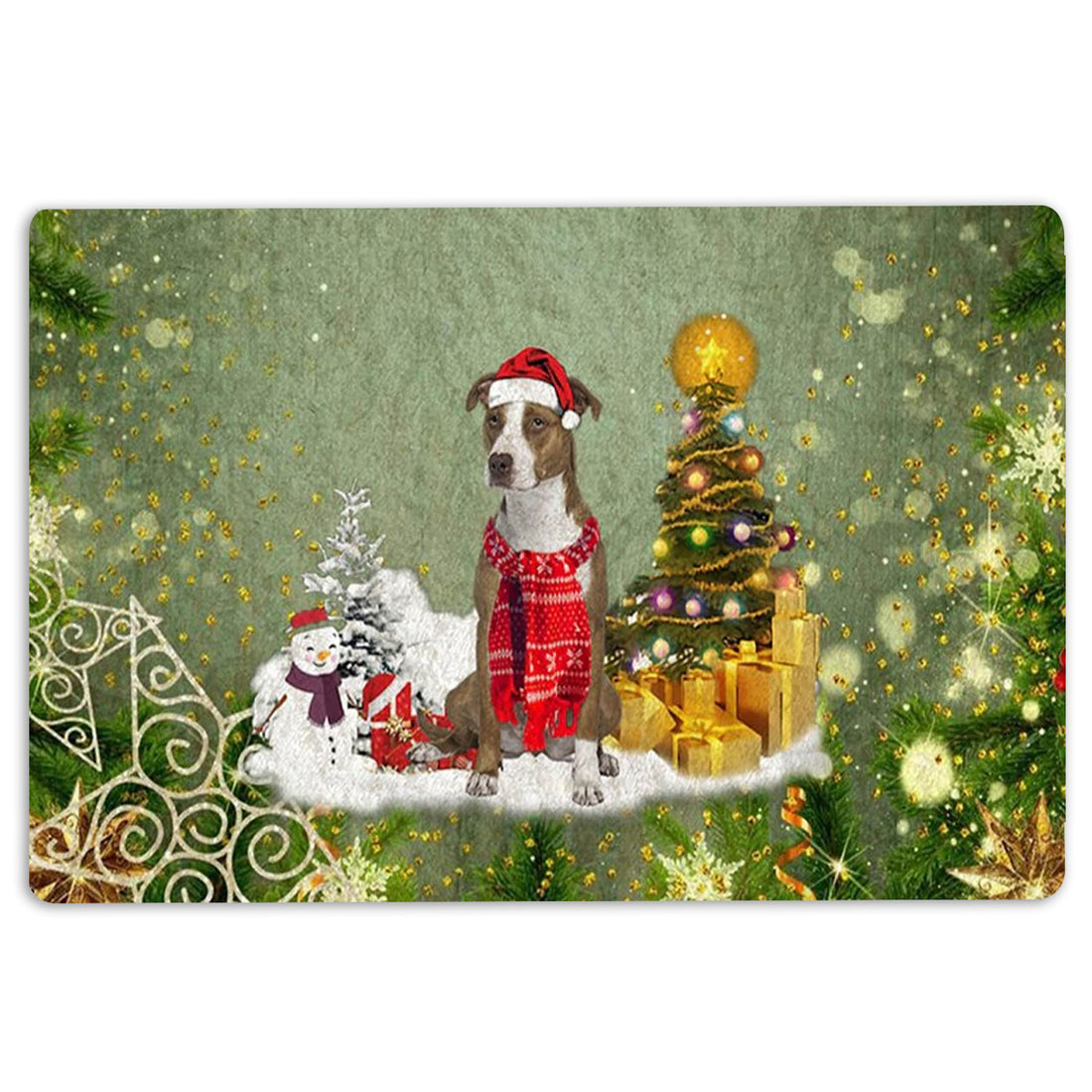 Ohaprints-Doormat-Outdoor-Indoor-Pitbull-Dog-Merry-Christmas-Snow-Christmas-Tree-Xmas-Holidays-Rubber-Door-Mat-1458-18'' x 30''