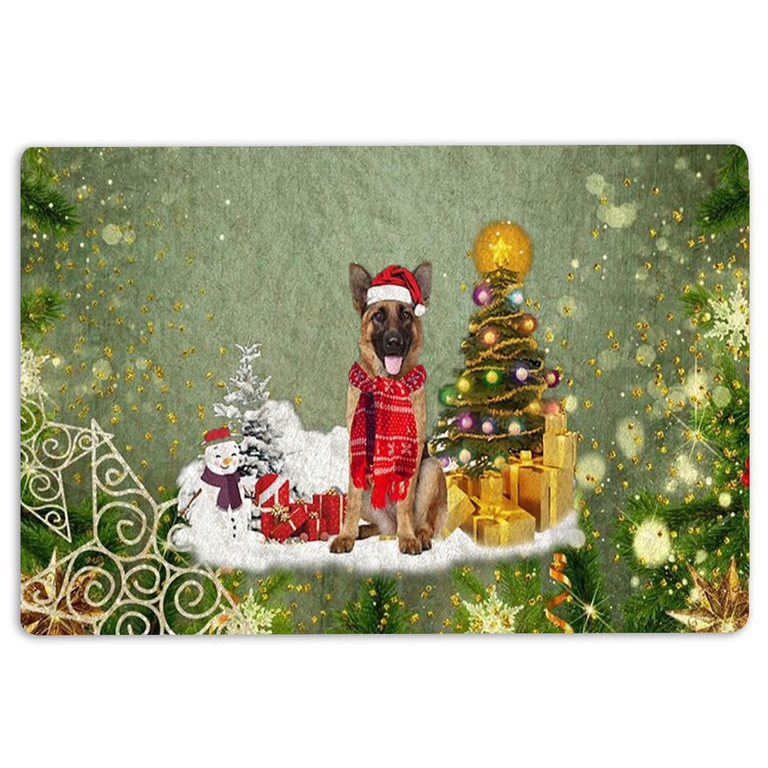 Ohaprints-Doormat-Outdoor-Indoor-German-Shepherd-Merry-Christmas-Snow-Christmas-Tree-Xmas-Holiday-Rubber-Door-Mat-1459-18'' x 30''