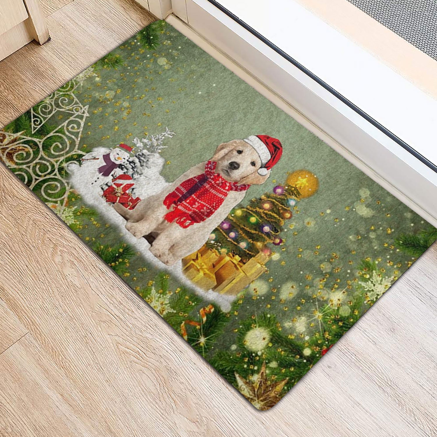 Ohaprints-Doormat-Outdoor-Indoor-Golden-Retriever-Merry-Christmas-Snow-Christmas-Tree-Xmas-Rubber-Door-Mat-1460-