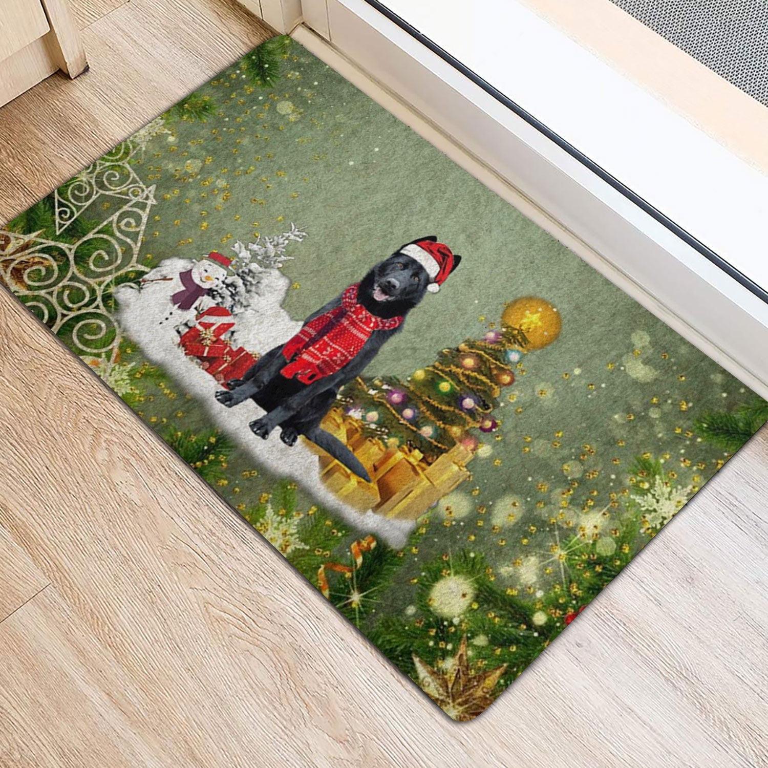 Ohaprints-Doormat-Outdoor-Indoor-Black-German-Shepherd-Merry-Christmas-Snow-Christmas-Tree-Xmas-Rubber-Door-Mat-1466-