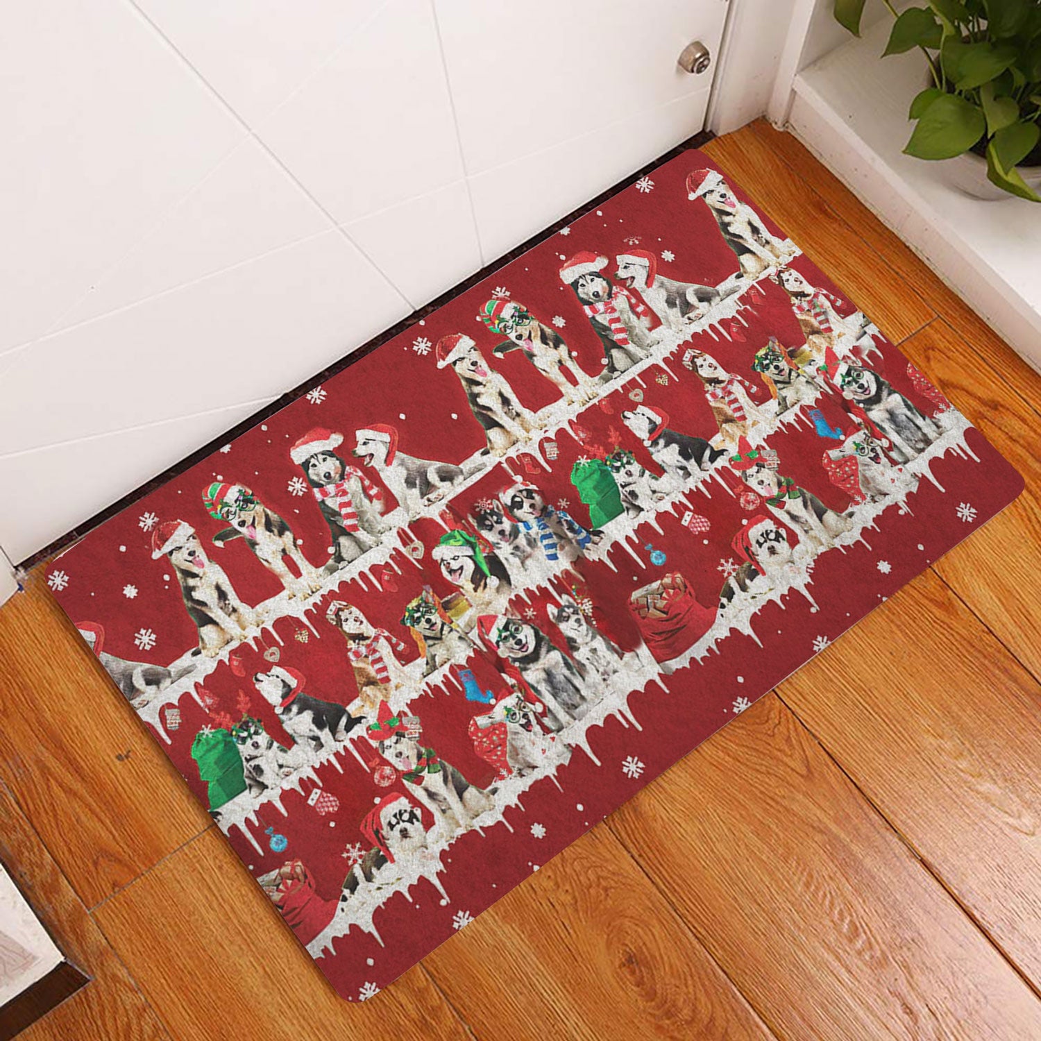 Ohaprints-Doormat-Outdoor-Indoor-Husky-Sibir-Merry-Christmas-Snowflake-Christmas-Tree-Rubber-Door-Mat-1469-