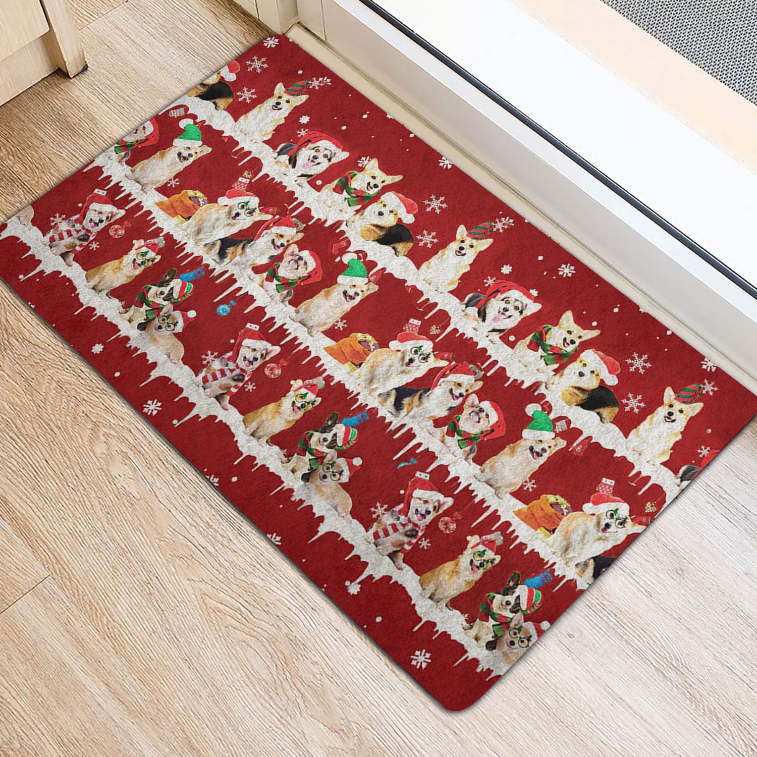 Ohaprints-Doormat-Outdoor-Indoor-Corgi-Merry-Christmas-Snowflake-Christmas-Tree-Rubber-Door-Mat-1471-