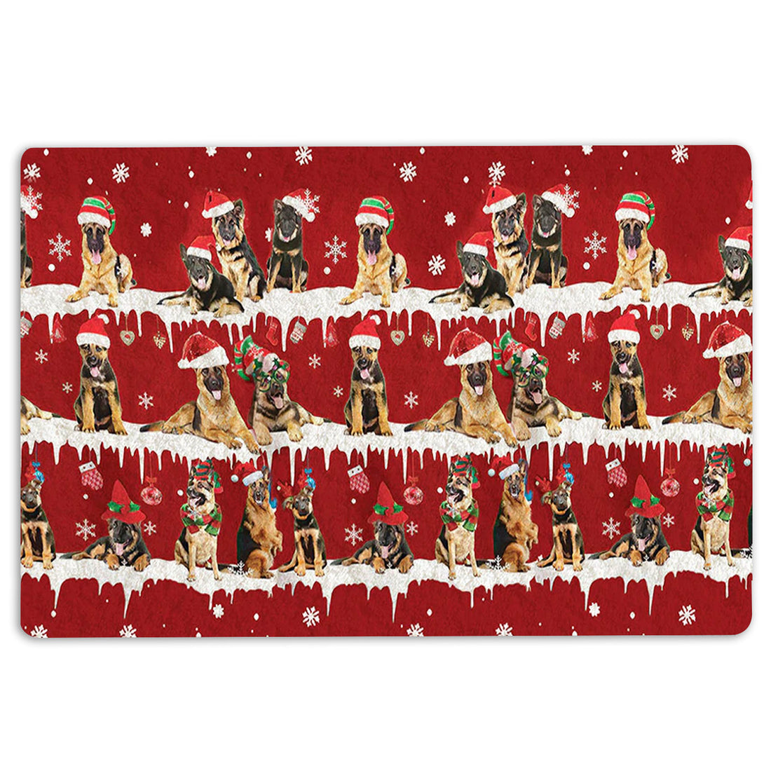 Ohaprints-Doormat-Outdoor-Indoor-German-Shepherd-Merry-Christmas-Snowflake-Christmas-Tree-Rubber-Door-Mat-1476-18'' x 30''