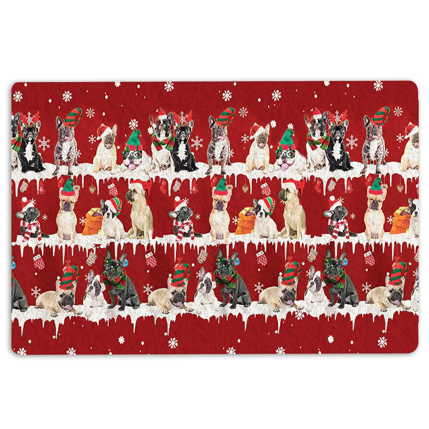 Ohaprints-Doormat-Outdoor-Indoor-French-Bulldog-Merry-Christmas-Snowflake-Christmas-Tree-Rubber-Door-Mat-1477-18'' x 30''