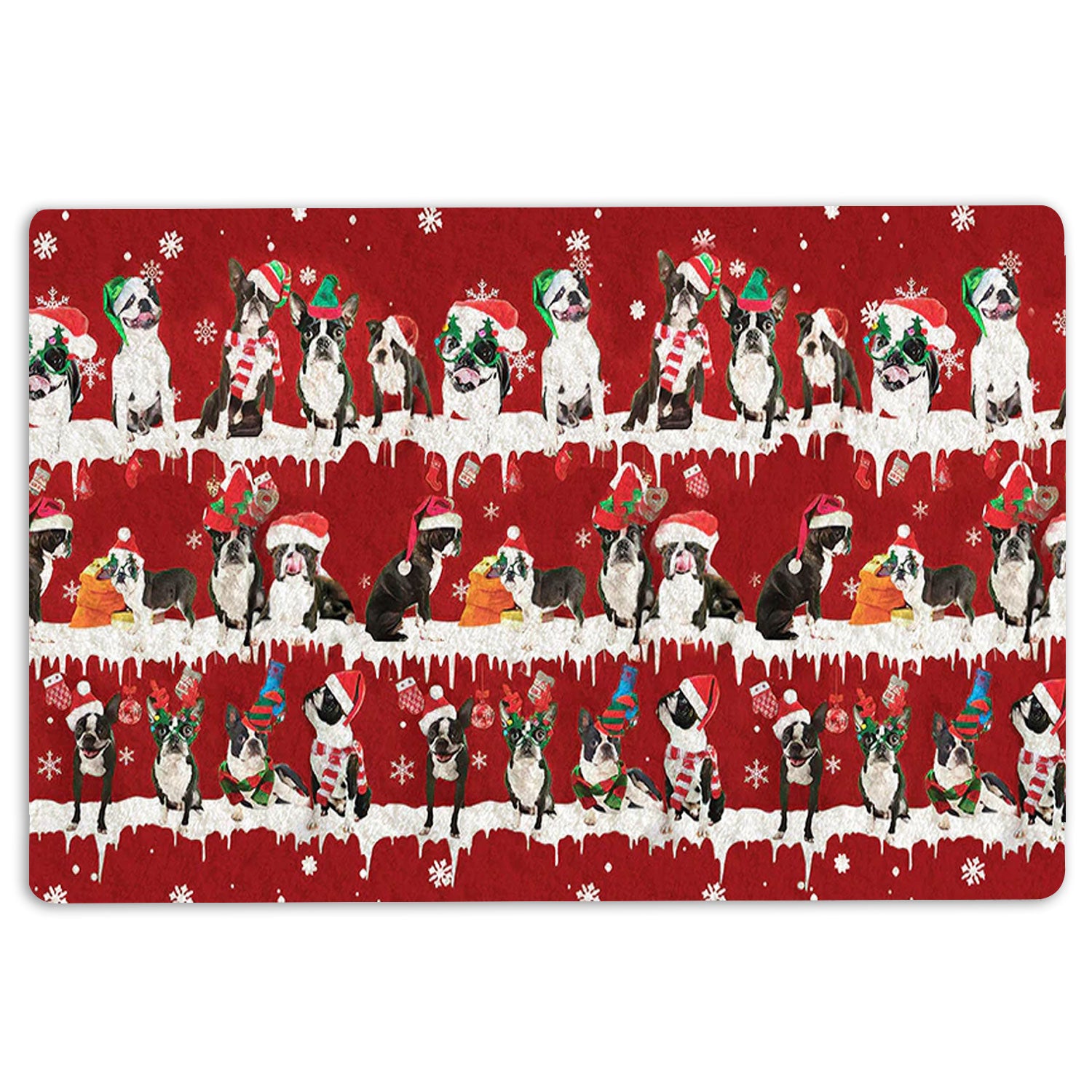 Ohaprints-Doormat-Outdoor-Indoor-Boston-Terrier-Merry-Christmas-Snowflake-Christmas-Tree-Rubber-Door-Mat-1479-18'' x 30''