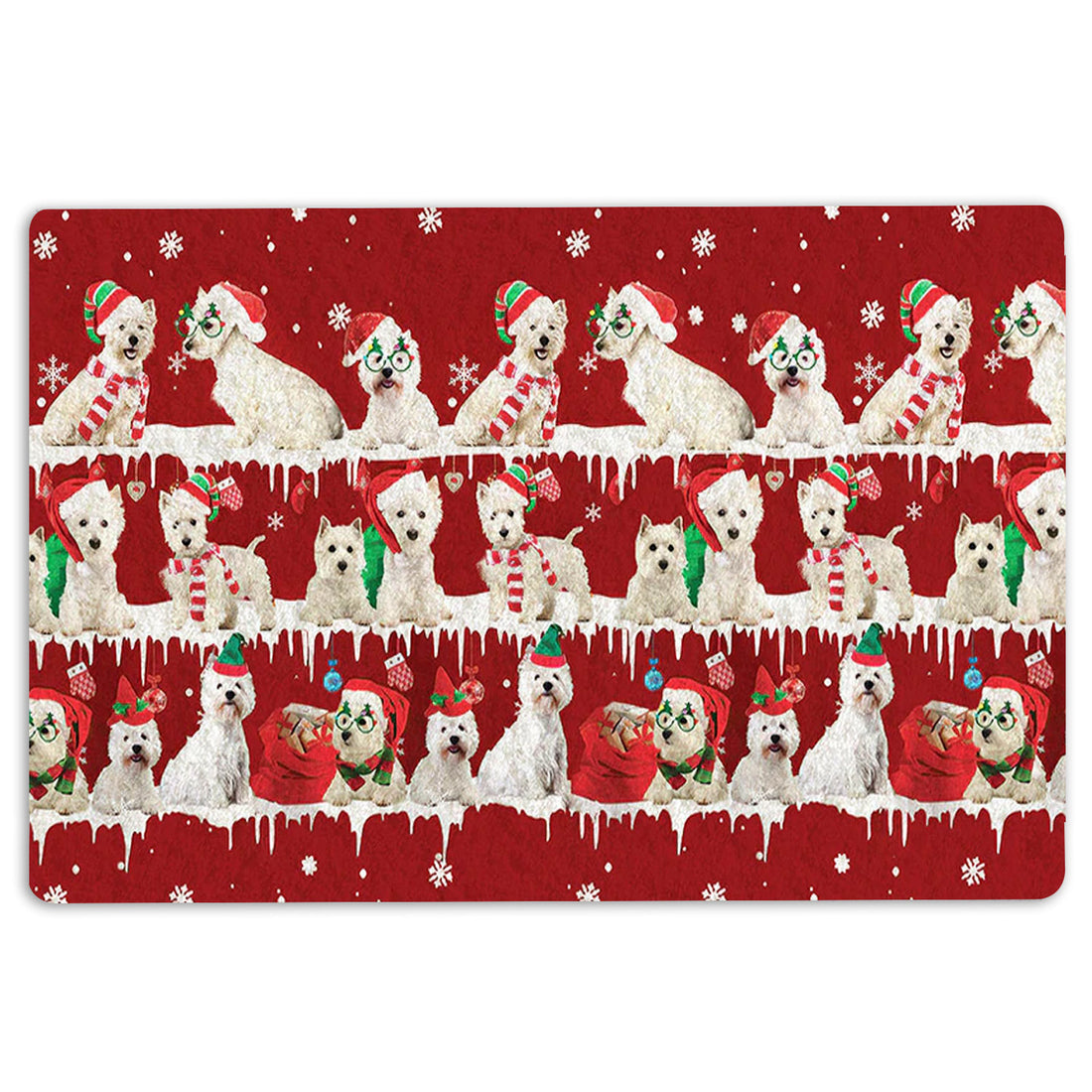 Ohaprints-Doormat-Outdoor-Indoor-West-Highland-White-Terrier-Merry-Christmas-Snowflake-Xmas-Tree-Rubber-Door-Mat-1480-18'' x 30''