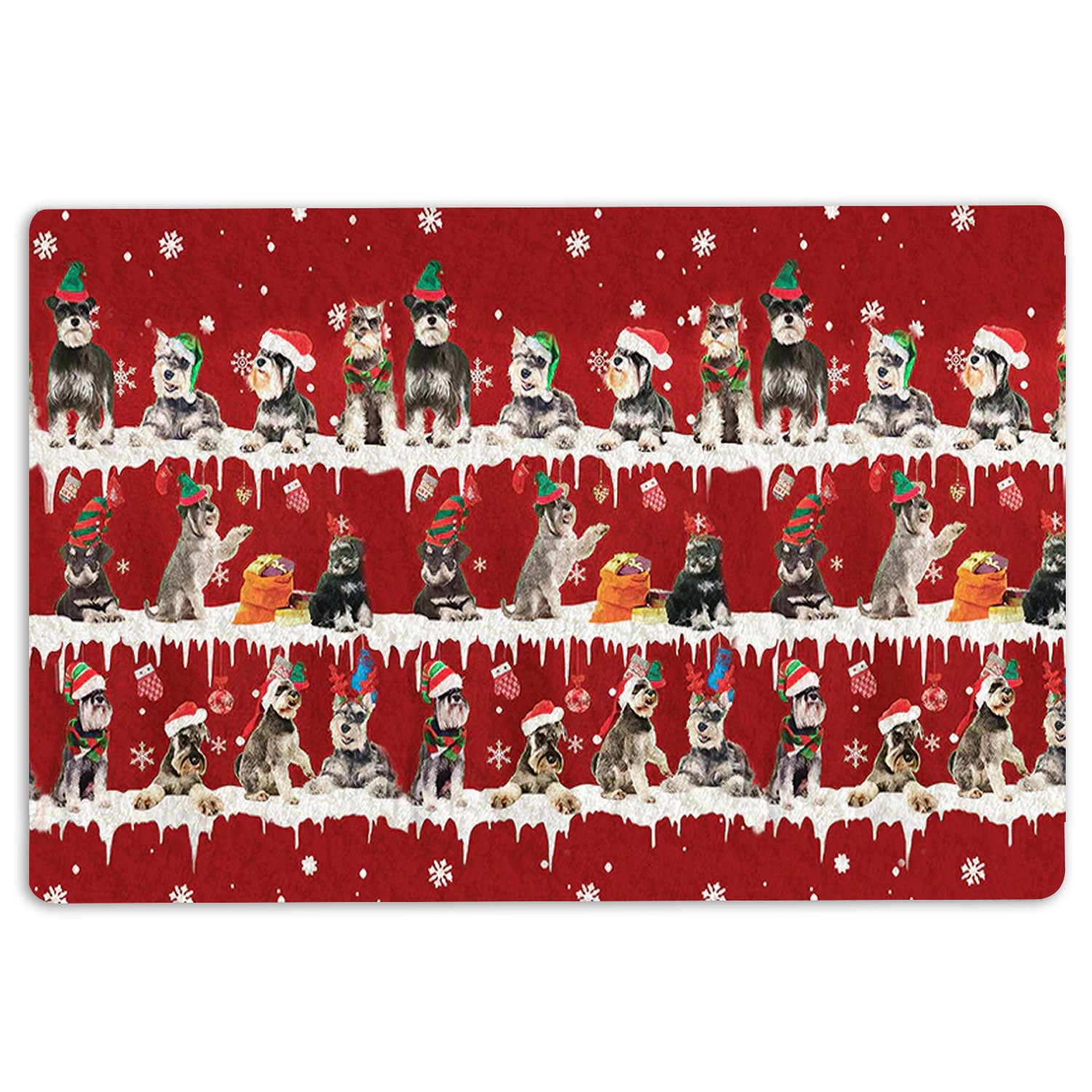 Ohaprints-Doormat-Outdoor-Indoor-Schnauzer-Merry-Christmas-Snowflake-Christmas-Tree-Rubber-Door-Mat-1485-18'' x 30''