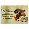 Ohaprints-Doormat-Outdoor-Indoor-Dachshund-Dog-And-Book-Please-Go-Home-I'M-Reading-Rubber-Door-Mat-1490-18'' x 30''