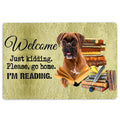 Ohaprints-Doormat-Outdoor-Indoor-Boxer-Dog-And-Book-Please-Go-Home-I'M-Reading-Rubber-Door-Mat-1499-18'' x 30''