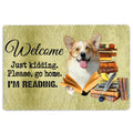 Ohaprints-Doormat-Outdoor-Indoor-Welsh-Corgi-Dog-And-Book-Please-Go-Home-I'M-Reading-Rubber-Door-Mat-1510-18'' x 30''