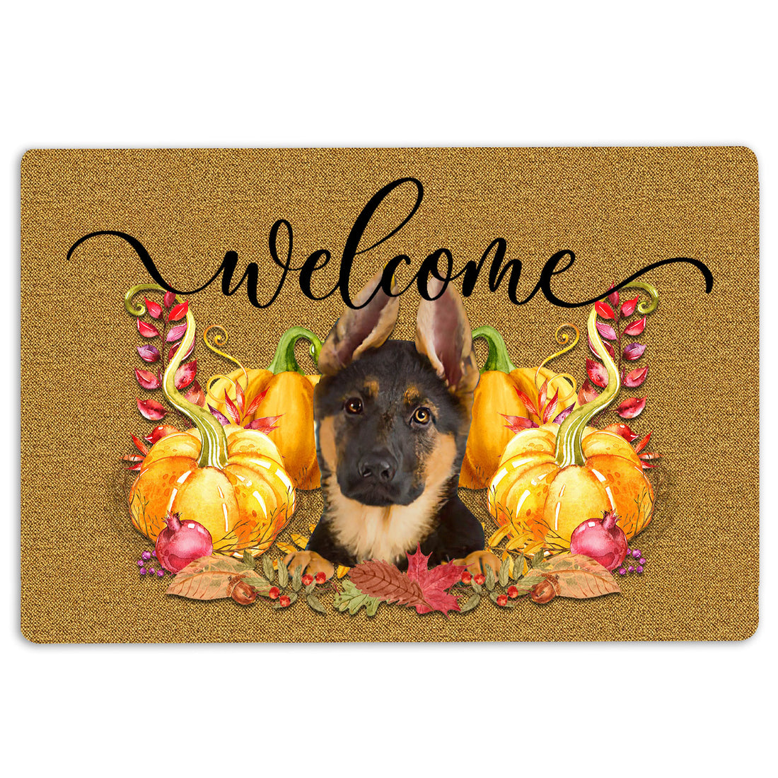 Ohaprints-Doormat-Outdoor-Indoor-Pumpkin-Spice-German-Shepherd-Dog-Welcome-Fall-Autumn-Rubber-Door-Mat-183-18'' x 30''