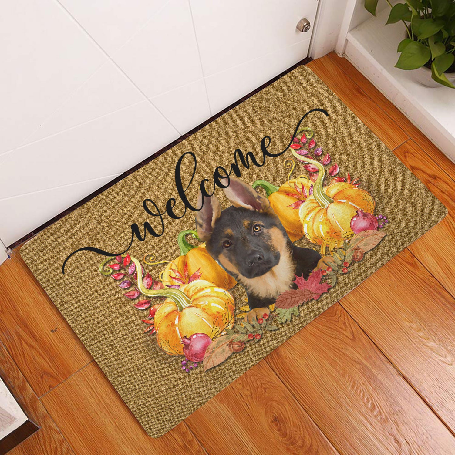 Ohaprints-Doormat-Outdoor-Indoor-Pumpkin-Spice-German-Shepherd-Dog-Welcome-Fall-Autumn-Rubber-Door-Mat-183-