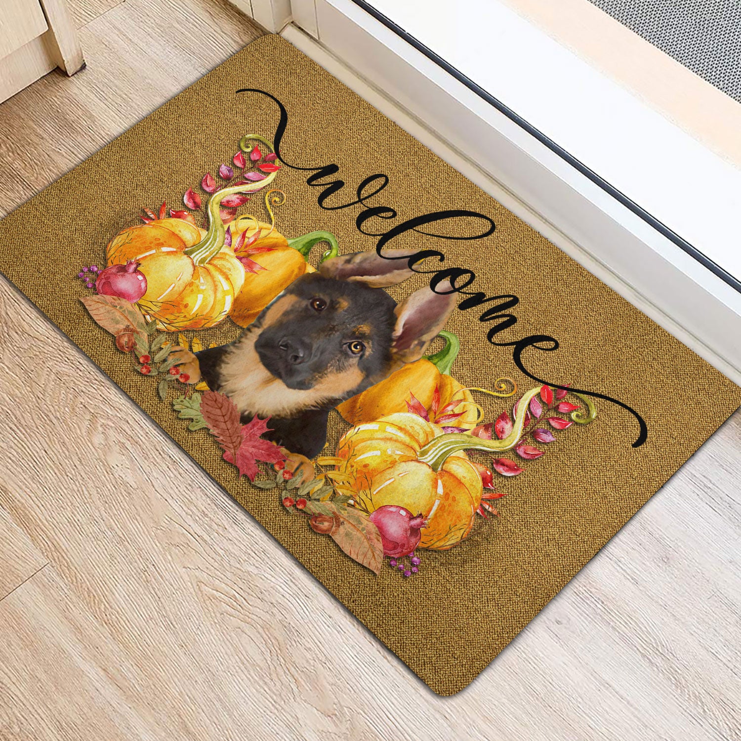 Ohaprints-Doormat-Outdoor-Indoor-Pumpkin-Spice-German-Shepherd-Dog-Welcome-Fall-Autumn-Rubber-Door-Mat-183-