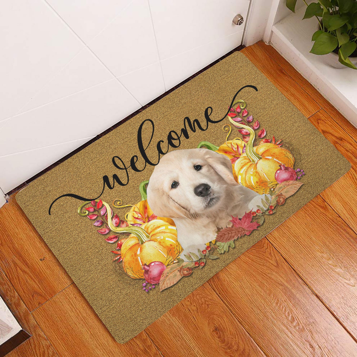 Ohaprints-Doormat-Outdoor-Indoor-Pumpkin-Spice-Yellow-Labrador-Dog-Welcome-Fall-Autumn-Rubber-Door-Mat-184-