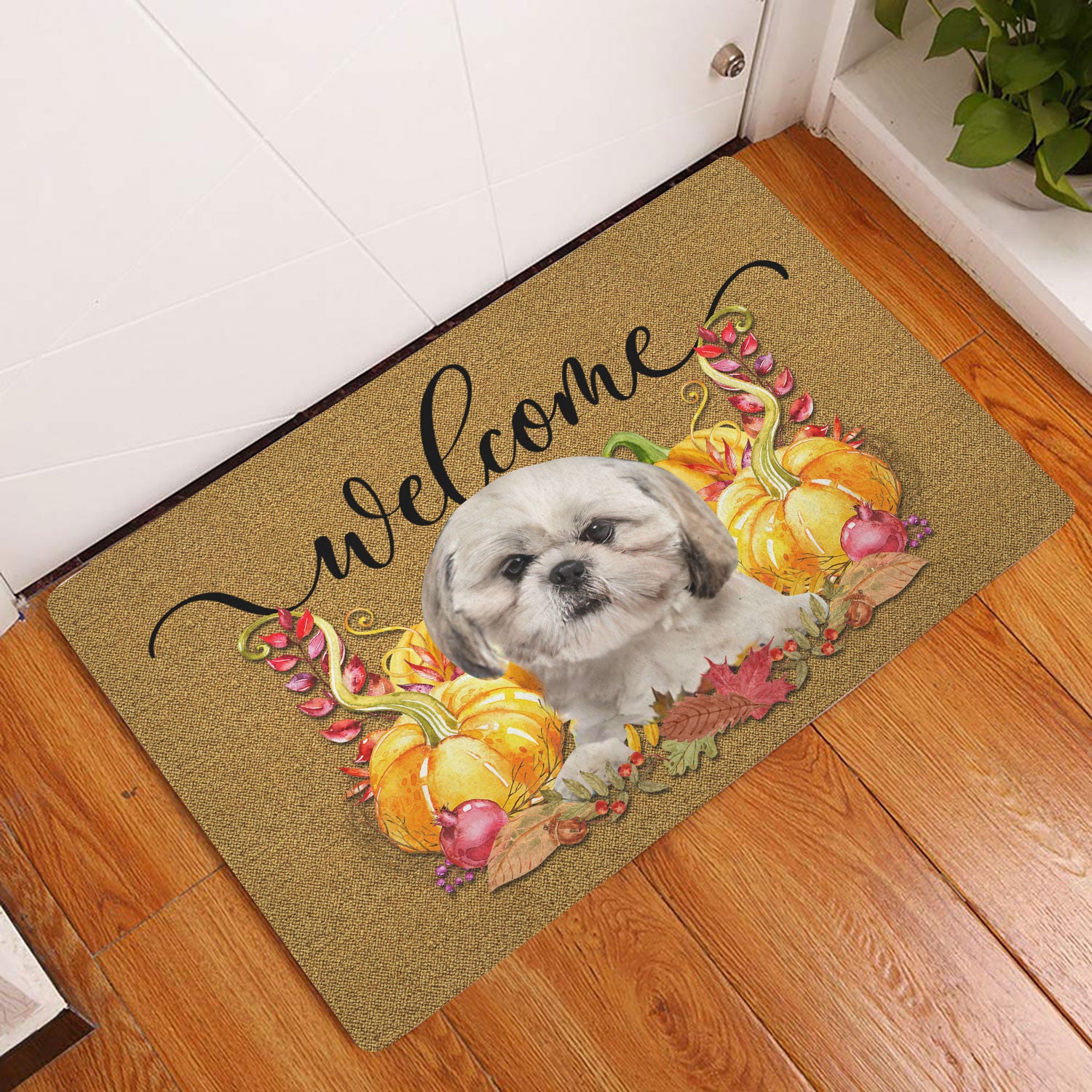 Ohaprints-Doormat-Outdoor-Indoor-Pumpkin-Spice-Shih-Tzu-Dog-Welcome-Fall-Autumn-Rubber-Door-Mat-185-