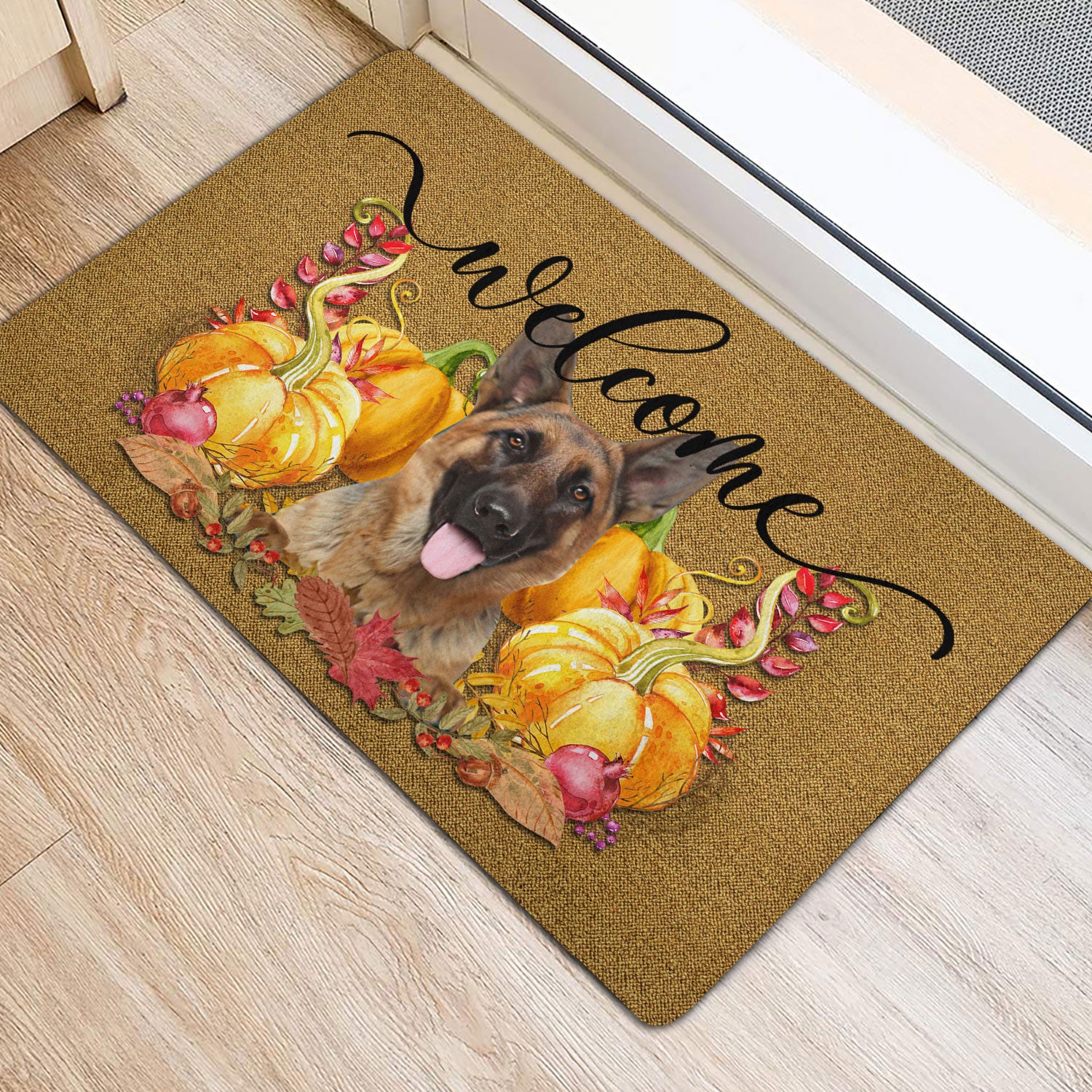 Ohaprints-Doormat-Outdoor-Indoor-Pumpkin-Spice-German-Shepherd-Welcome-Fall-Autumn-Rubber-Door-Mat-186-