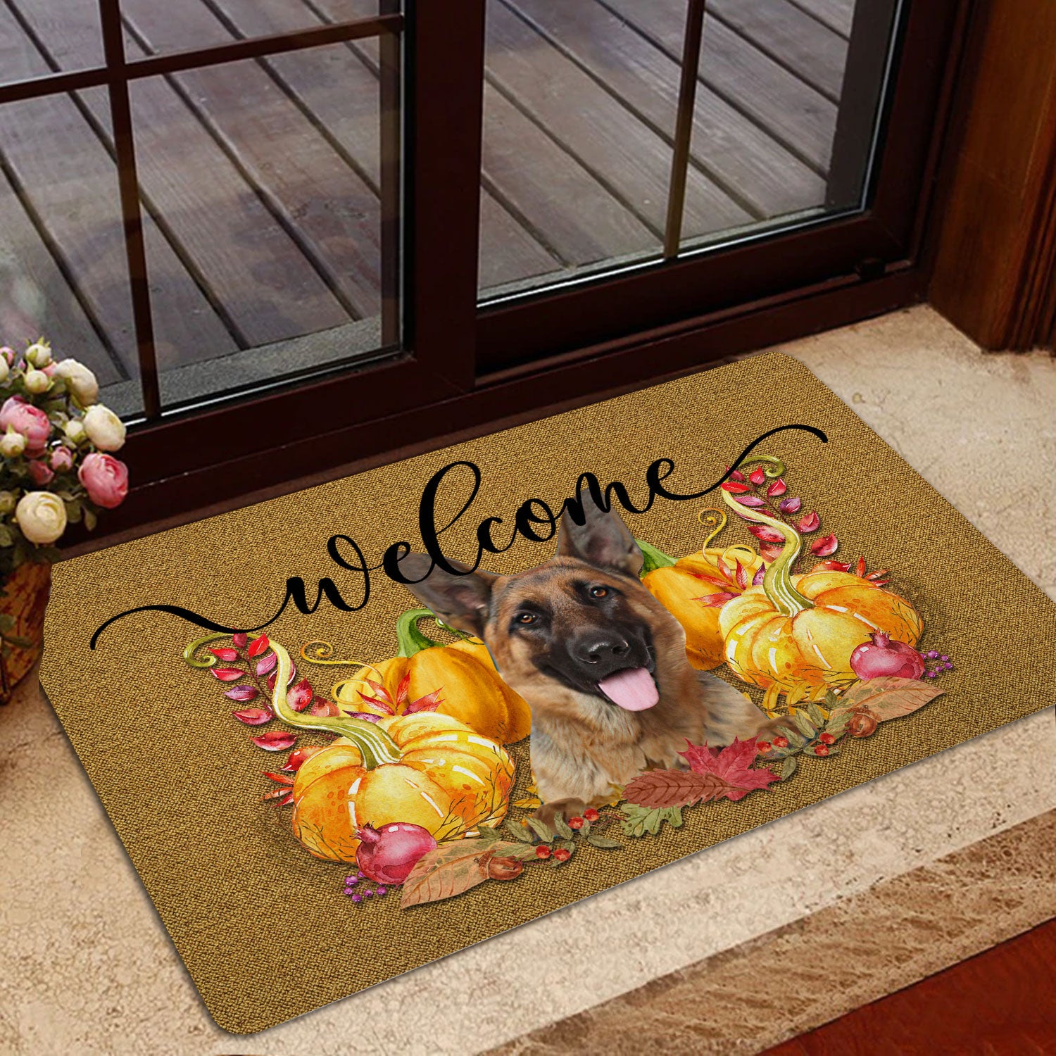 Ohaprints-Doormat-Outdoor-Indoor-Pumpkin-Spice-German-Shepherd-Welcome-Fall-Autumn-Rubber-Door-Mat-186-