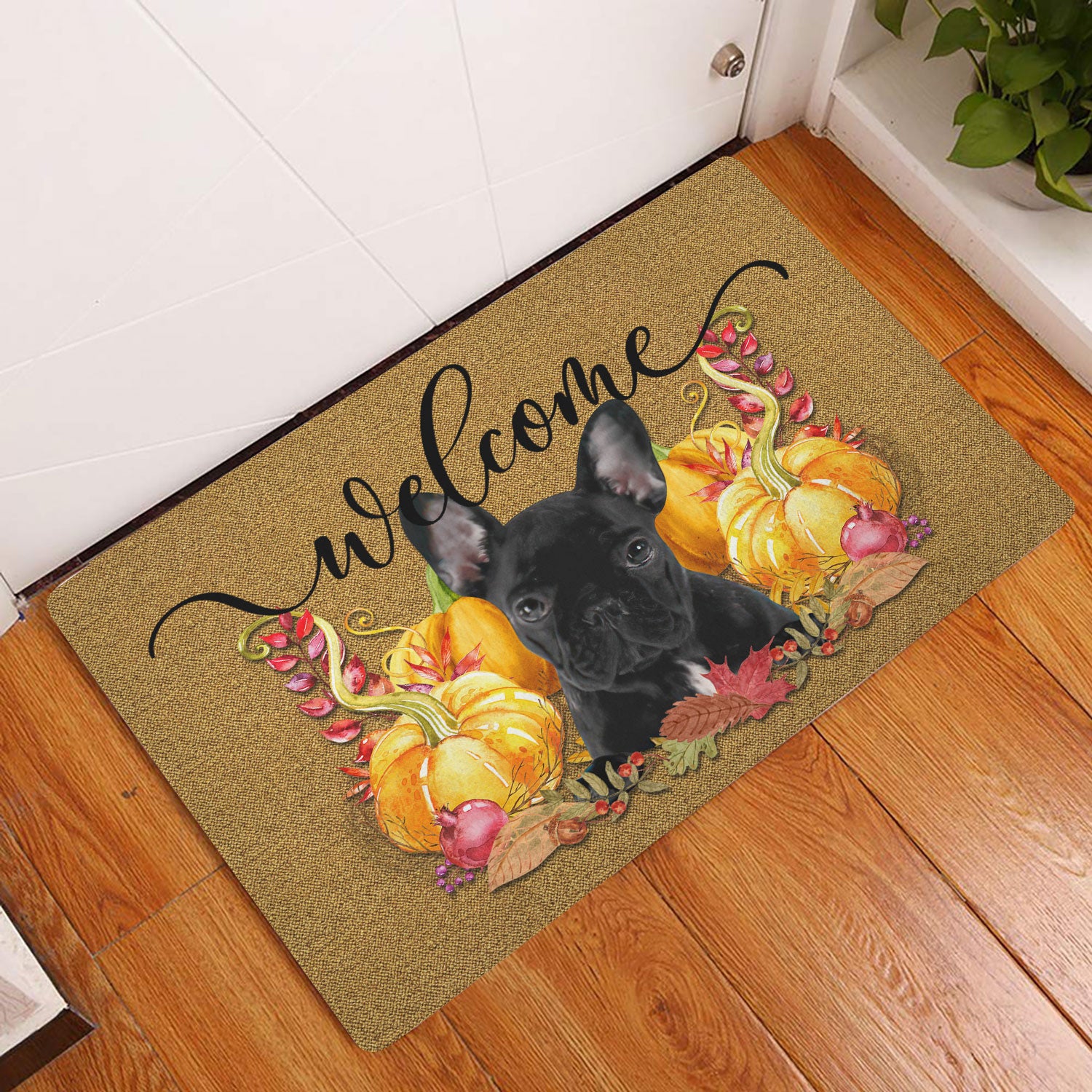 Ohaprints-Doormat-Outdoor-Indoor-Pumpkin-Spice-French-Bulldog-Welcome-Fall-Autumn-Rubber-Door-Mat-188-