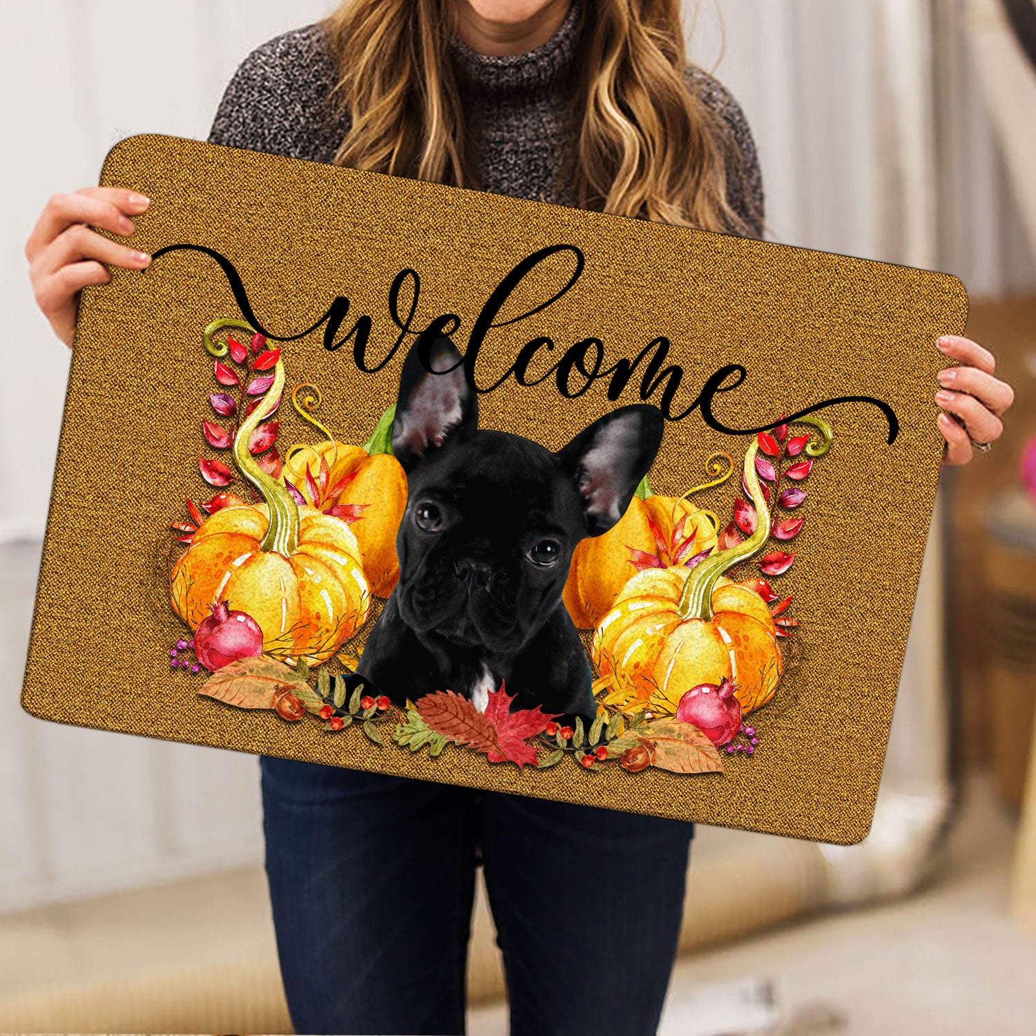 Ohaprints-Doormat-Outdoor-Indoor-Pumpkin-Spice-French-Bulldog-Welcome-Fall-Autumn-Rubber-Door-Mat-188-