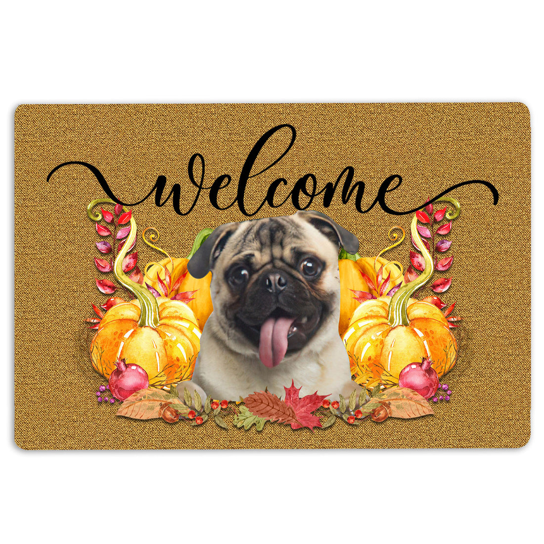 Ohaprints-Doormat-Outdoor-Indoor-Pumpkin-Spice-Pug-Dog-Welcome-Fall-Autumn-Rubber-Door-Mat-189-18'' x 30''