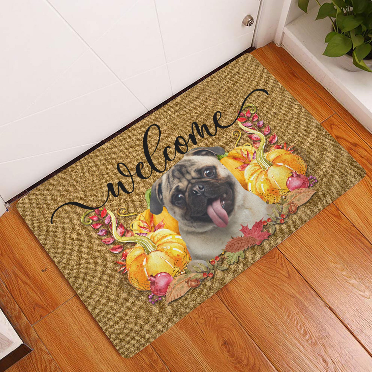 Ohaprints-Doormat-Outdoor-Indoor-Pumpkin-Spice-Pug-Dog-Welcome-Fall-Autumn-Rubber-Door-Mat-189-