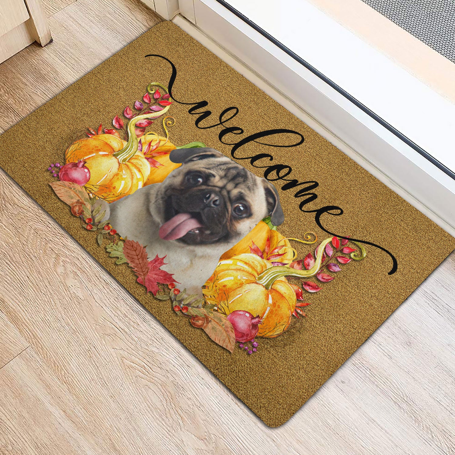 Ohaprints-Doormat-Outdoor-Indoor-Pumpkin-Spice-Pug-Dog-Welcome-Fall-Autumn-Rubber-Door-Mat-189-