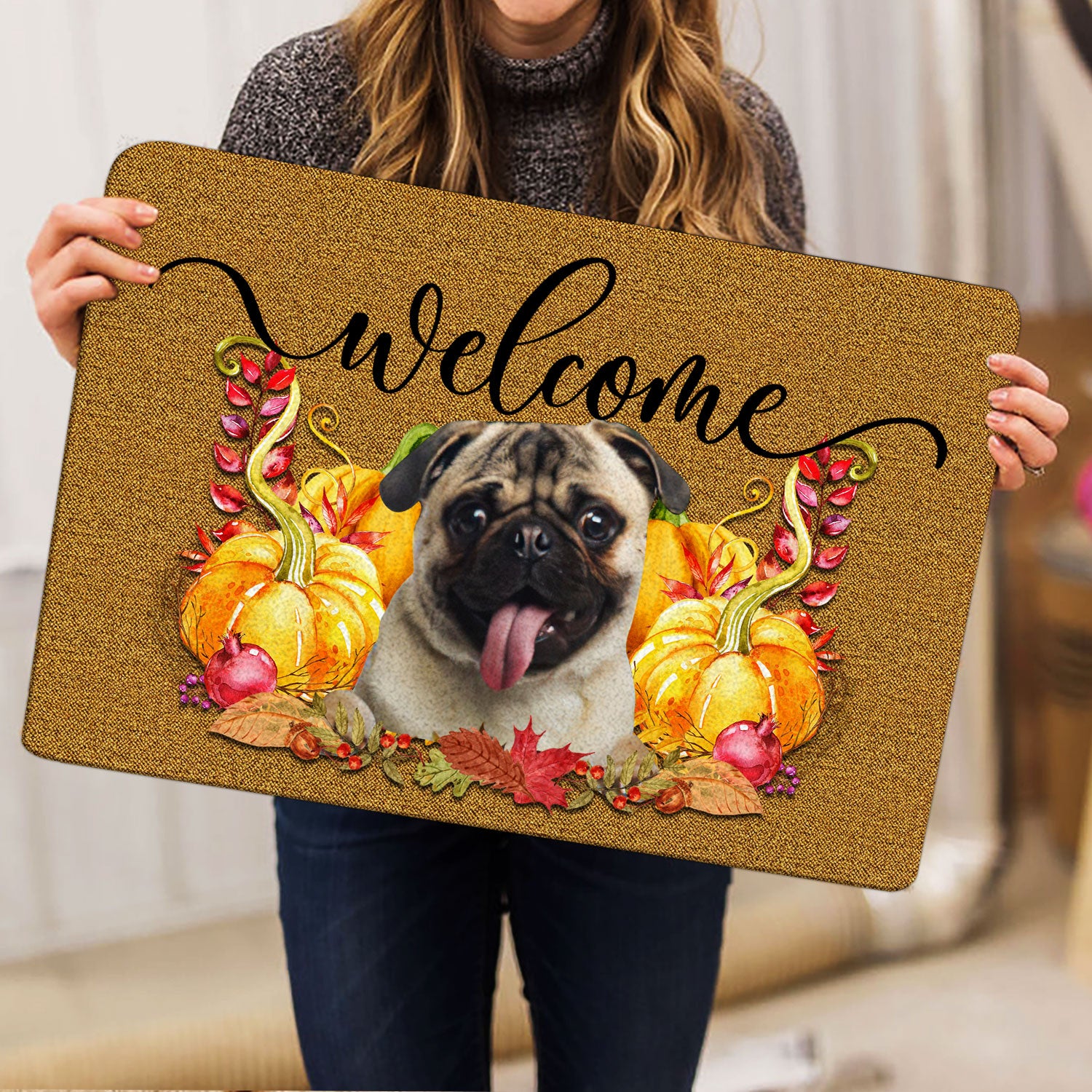 Ohaprints-Doormat-Outdoor-Indoor-Pumpkin-Spice-Pug-Dog-Welcome-Fall-Autumn-Rubber-Door-Mat-189-