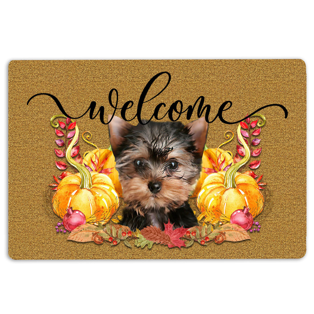 Ohaprints-Doormat-Outdoor-Indoor-Pumpkin-Spice-Yorkshire-Terrier-Dog-Welcome-Fall-Autumn-Rubber-Door-Mat-190-18'' x 30''