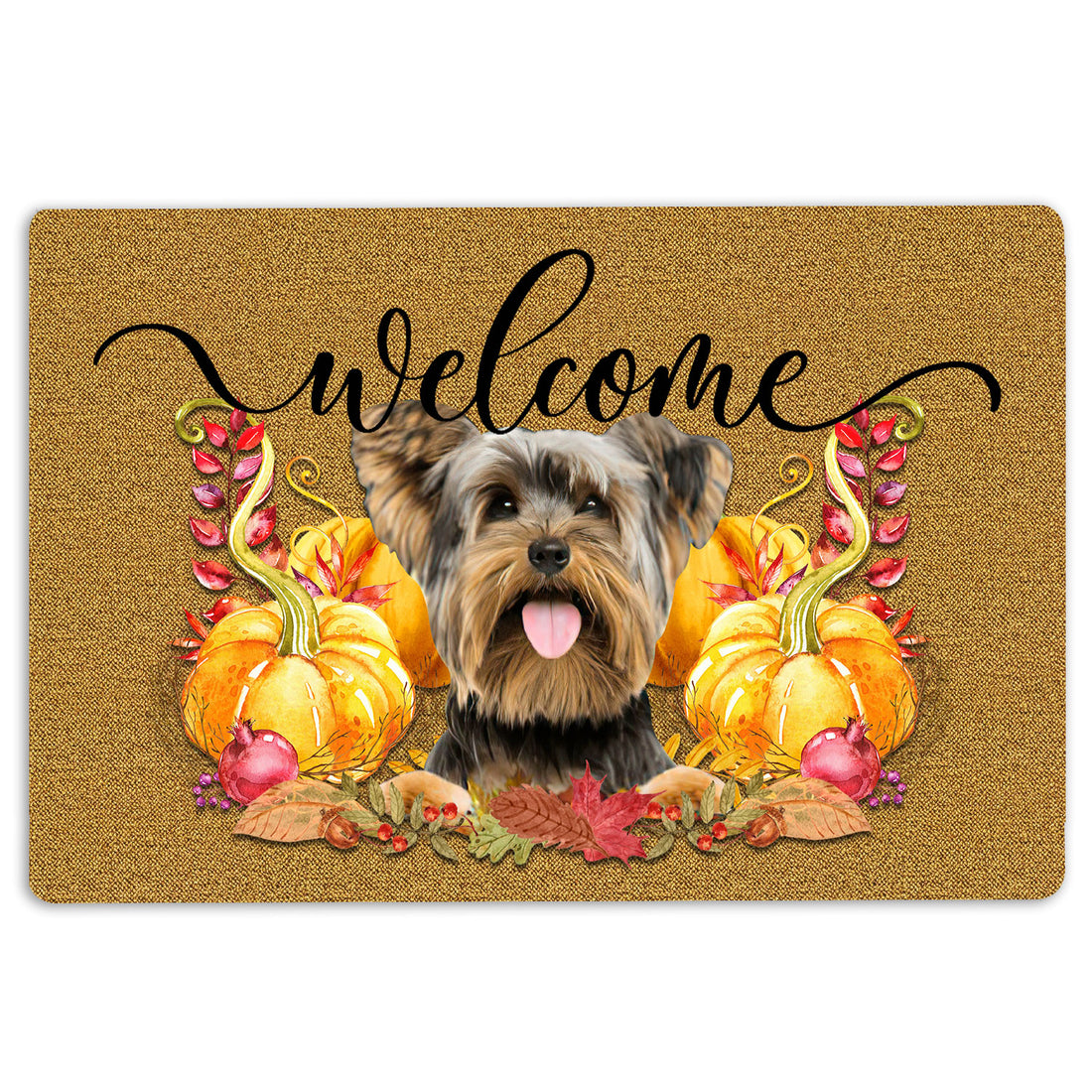 Ohaprints-Doormat-Outdoor-Indoor-Pumpkin-Spice-Yorkshire-Terrier-Welcome-Fall-Autumn-Rubber-Door-Mat-191-18'' x 30''