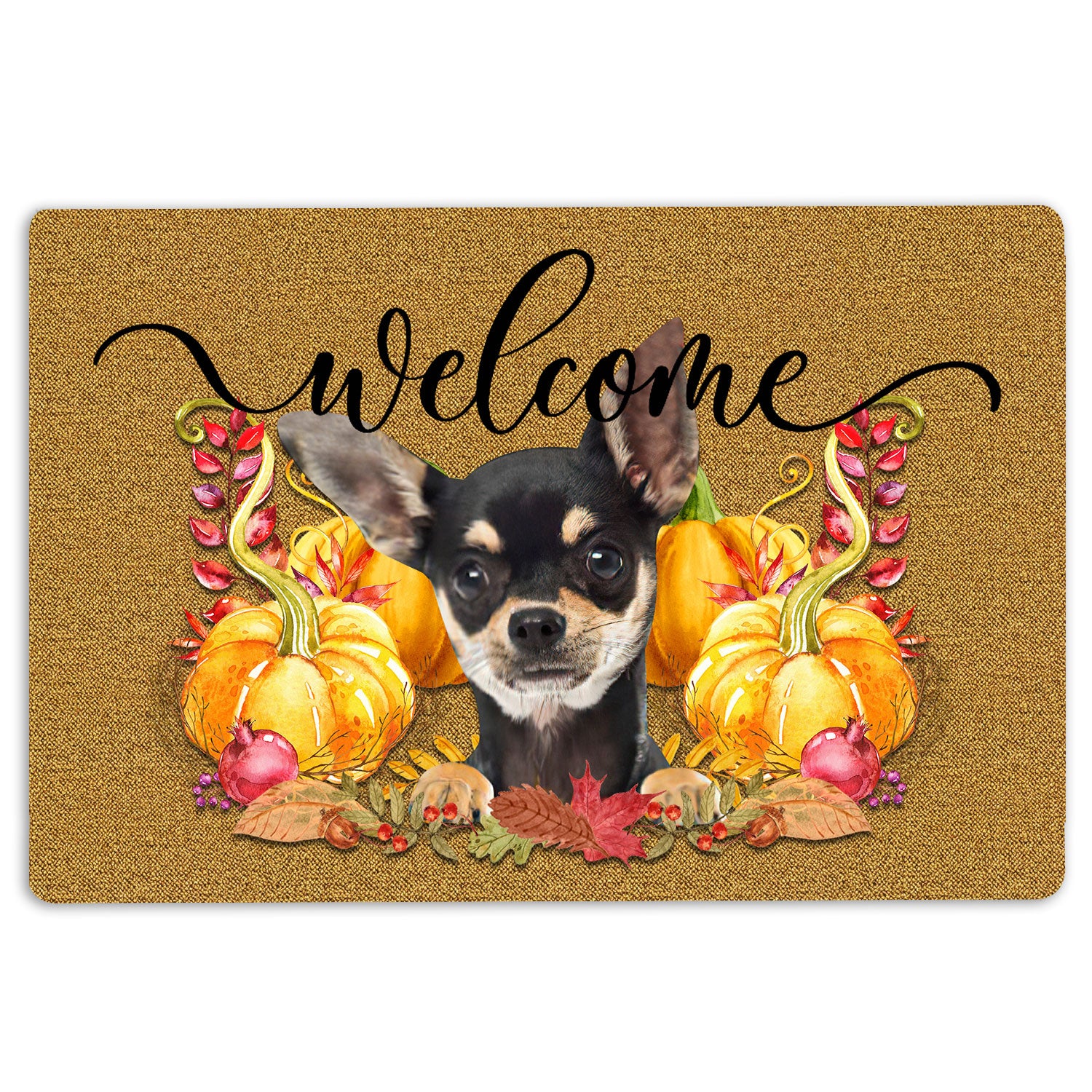 Ohaprints-Doormat-Outdoor-Indoor-Pumpkin-Spice-Chihuahua-Dog-Welcome-Fall-Autumn-Rubber-Door-Mat-192-18'' x 30''