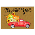 Ohaprints-Doormat-Outdoor-Indoor-It'S-Fall-Y'All-Red-Truck-Pumpkin-Spice-Custom-Personalized-Name-Rubber-Door-Mat-540-18'' x 30''