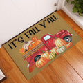 Ohaprints-Doormat-Outdoor-Indoor-Fall-It'S-Fall-Y'All-Red-Truck-Pumpkin-Custom-Personalized-Name-Rubber-Door-Mat-541-