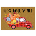 Ohaprints-Doormat-Outdoor-Indoor-It'S-Fall-Y'All-Red-Truck-Pumpkin-Custom-Personalized-Name-Rubber-Door-Mat-542-18'' x 30''