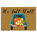 Ohaprints-Doormat-Outdoor-Indoor-It'S-Fall-Yall-Blue-Truck-Pumpkin-Spice-Custom-Personalized-Name-Rubber-Door-Mat-543-18'' x 30''