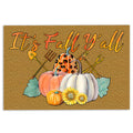 Ohaprints-Doormat-Outdoor-Indoor-It'S-Fall-Y'All-Pumpkim-Plaid-Check-Custom-Personalized-Name-Rubber-Door-Mat-544-18'' x 30''