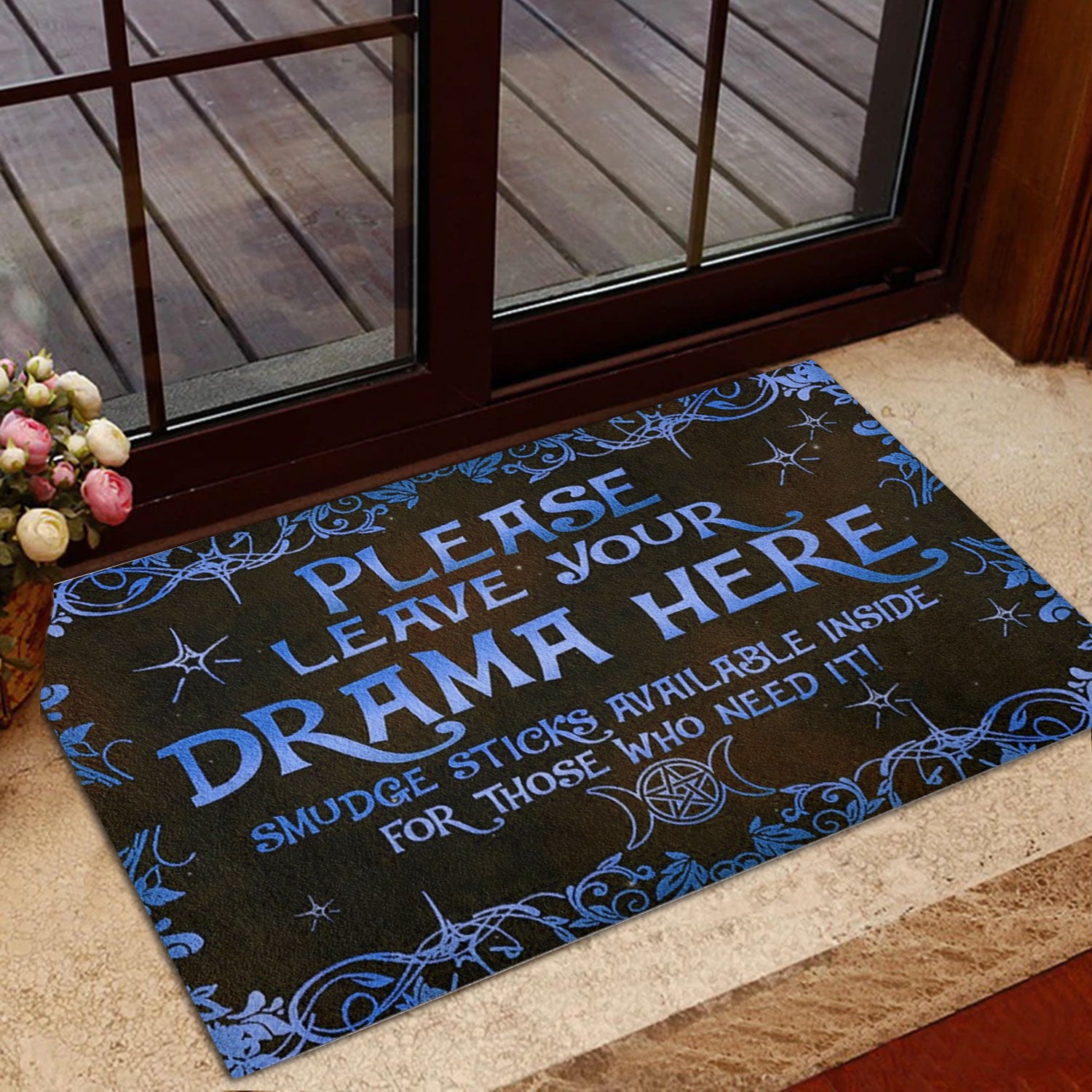 Ohaprints-Doormat-Outdoor-Indoor-Witch-Leave-Your-Drama-Here-Wicca-Witch-Rubber-Door-Mat-651-