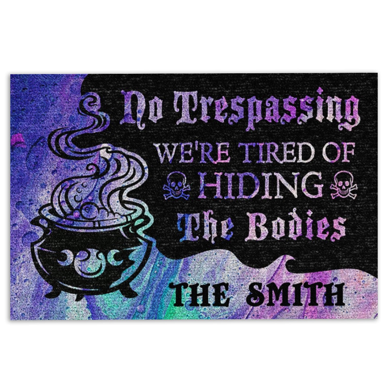 Ohaprints-Doormat-Outdoor-Indoor-Witch-No-Trespassing-Wicca-Witch-Custom-Personalized-Name-Rubber-Door-Mat-654-18'' x 30''